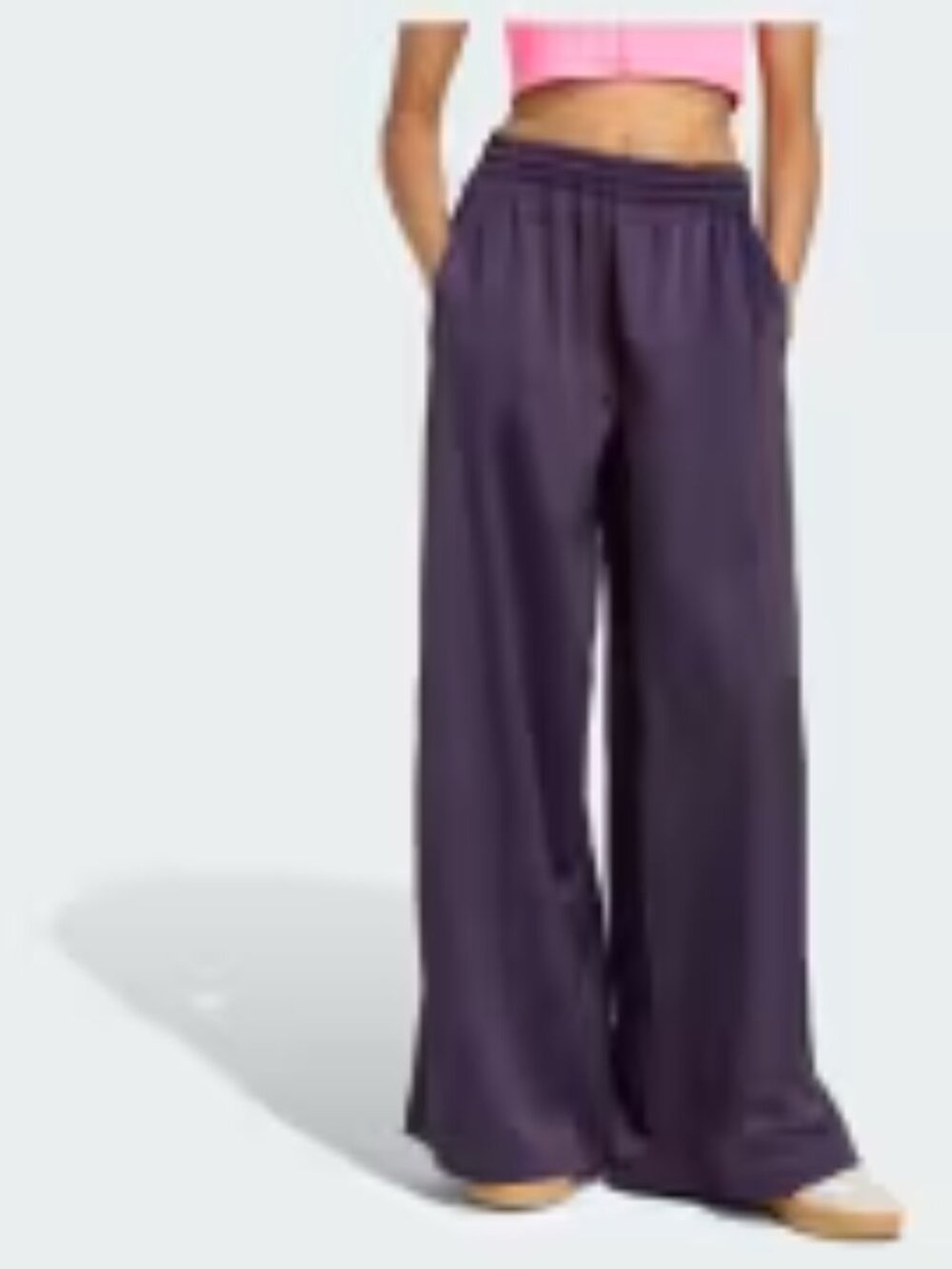 Adicolor Satin Wide Leg Track Pants- Size 18 - Picture 2 of 11